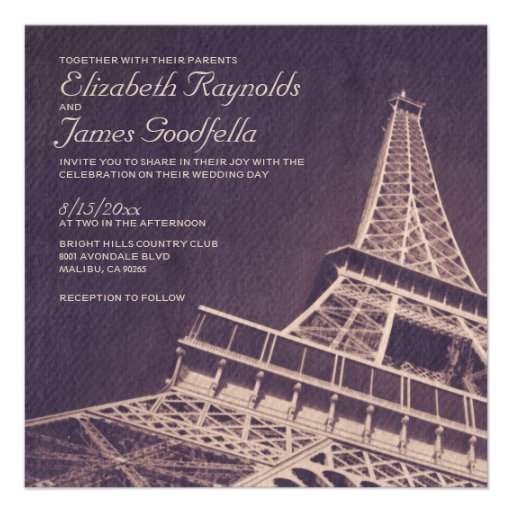 Vintage Paris Wedding Invitations