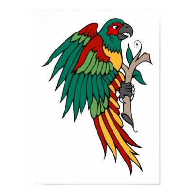 Vintage Parrot Tattoo Art Poster by vintagegiftmall