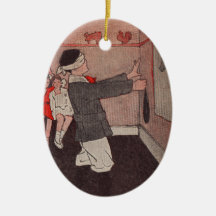 Vintage Party Games - Pin the Tail on the Donkey Christmas Tree Ornament