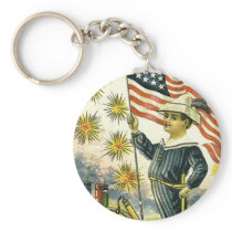 Vintage Patriotic 4th of July Keychain
