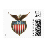 Vintage Patriotic American Flag and Bald Eagle Stamps