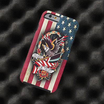 Vintage Patriotic American Flag Bald Eagle Tattoo Tough iPhone 6 Case