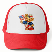 Vintage Patriotic Bear Hat