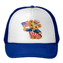 Vintage Patriotic Bear Hat