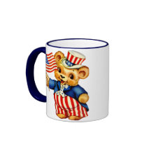 Vintage Patriotic Bear Mug