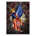 Vintage Patriotic Child and Fireworks card