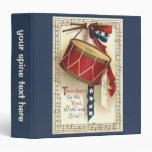 Vintage Patriotic Drum and Musical Notes Binders