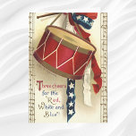 Vintage Patriotic Drum and Musical Notes Card