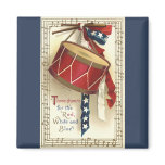 Vintage Patriotic Drum and Musical Notes Magnets