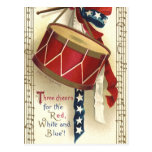Vintage Patriotic Drum and Musical Notes Postcards