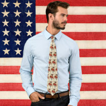 Vintage Patriotic Drum and Musical Notes Neckwear