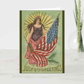 Vintage
                                                Patriotic Greeting Card~Lady Liberty