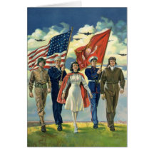 Vintage Patriotic, Military Personnel Cards