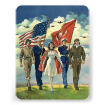 Vintage Patriotic, Military Personnel Personalized Announcement