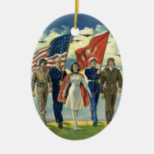 Vintage Patriotic, Military Personnel Ornament