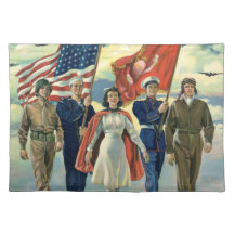 Vintage Patriotic, Military Personnel Placemats