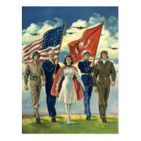 Vintage Patriotic, Military Personnel Postcards