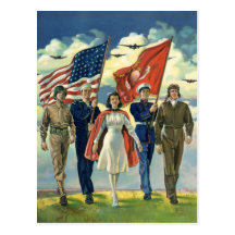 Vintage Patriotic, Military Personnel Postcards