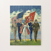 Vintage Patriotic, Military Personnel Puzzles