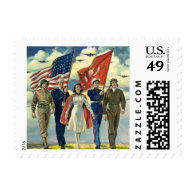 Vintage Patriotic, Military Personnel Stamps 