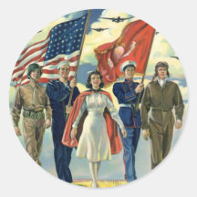 Vintage Patriotic, Military Personnel Stickers