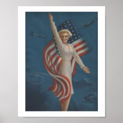 Vintage Patriotic Nurse Poster