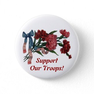 Vintage Patriotic Ribbon and Flowers button