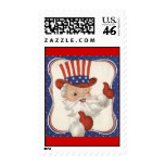 Vintage Patriotic Santa Claus Postage Stamps