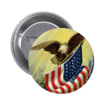 Vintage Patriotism, Patriotic Eagle American Flag Pins