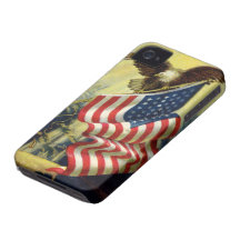 Vintage Patriotism, Patriotic Eagle American Flag iPhone 4 Case-Mate Cases