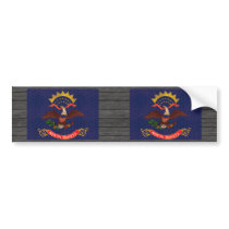 Vintage Pattern North Dakotan Flag Bumper Stickers