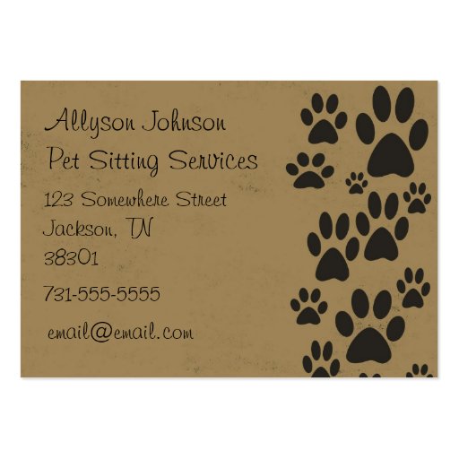 Vintage Paws Business Cards (front side)