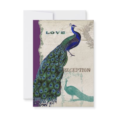 Vintage Peacock 5 - Formal Wedding Invitation