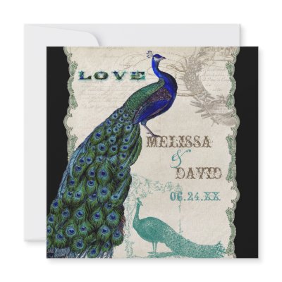 Vintage Peacock 5 - Formal Wedding Invitation