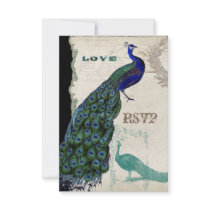 Vintage Peacock 5 - Formal Wedding Invitation