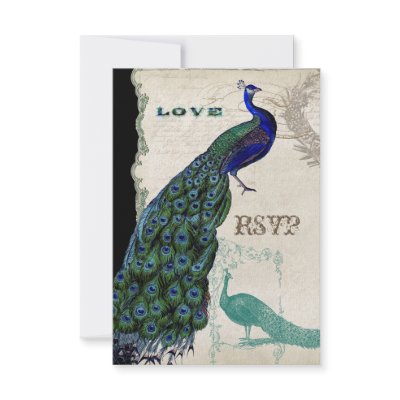 Vintage Peacock 5 - Formal Wedding Invitation