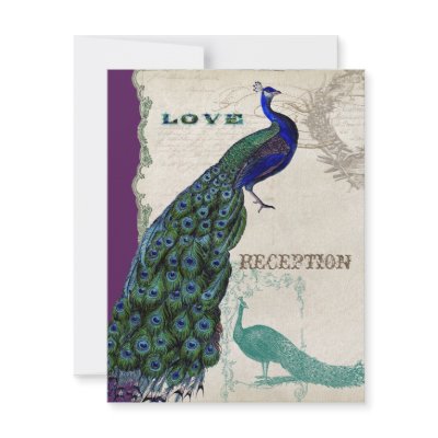 Vintage Peacock 5 - Formal Wedding Invitation