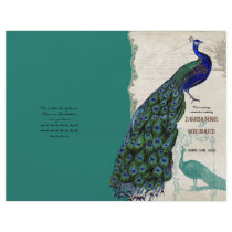 Vintage Peacock 5 - Formal Wedding Program Personalized Flyer