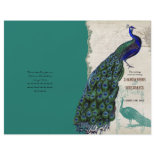 Vintage Peacock 5 - Formal Wedding Program Personalized Flyer