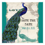 Vintage Peacock 5 - Save the Date Invitation