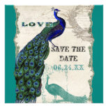 Vintage Peacock 5 - Save the Date Invitation