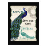 Vintage Peacock 5 - Save the Date Personalized Invites