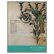 Vintage Peacock 6 - Elegant Wedding Program Flyer
