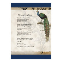 Vintage Peacock 6 Music Notes Candelabra Swirl Personalized Invitations