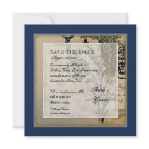 Vintage Peacock 6 - Save the Date Announcement