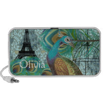 Vintage Peacock Art Nouveau Eiffel Tower Cage Ipod Speaker