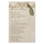 Vintage Peacock Black, Dinner Menu Sheet Stationery Design