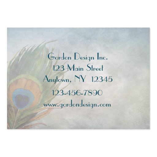 Vintage Peacock Business Card (back side)