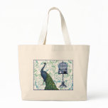 Vintage Peacock & Cage Canvas Bags