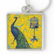 Vintage Peacock & Cage Key Chains